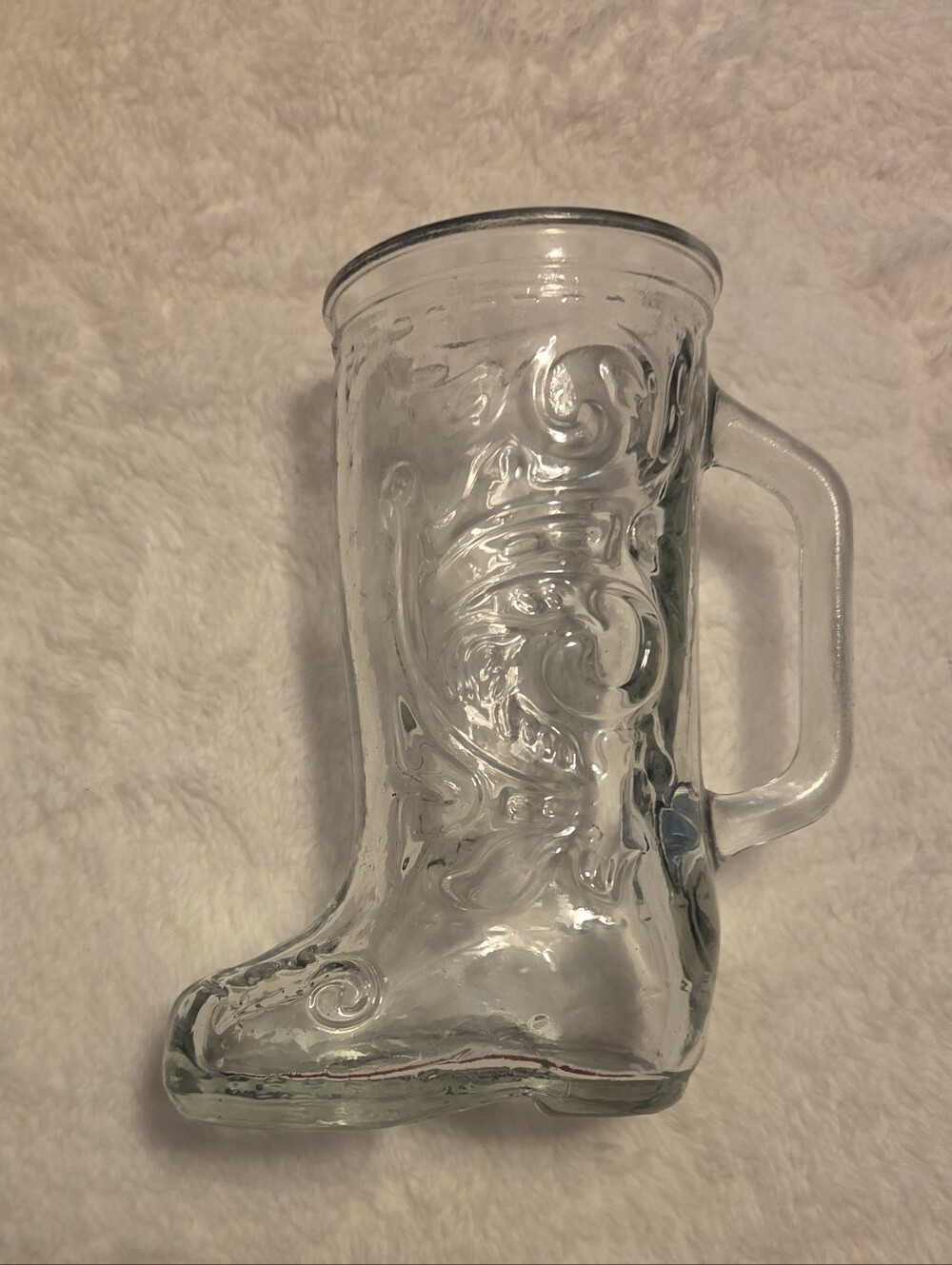 Vintage Clear Glass Boot Shaped Mug